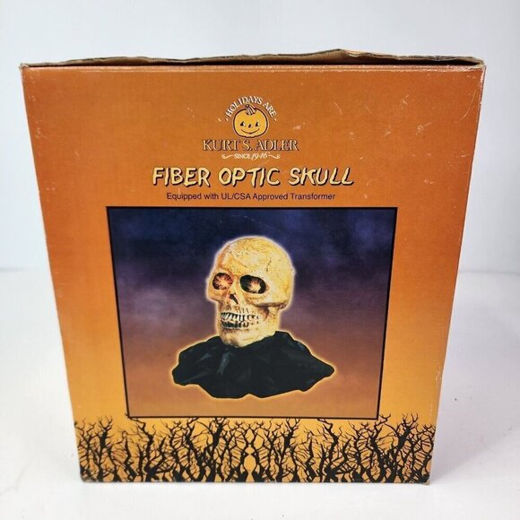 RARE VINTAGE KURT ADLER FIBER OPTIC SKULL CHANGES COLORS HALLOWEEN SKELETON HEAD - Picture 8 of 16
